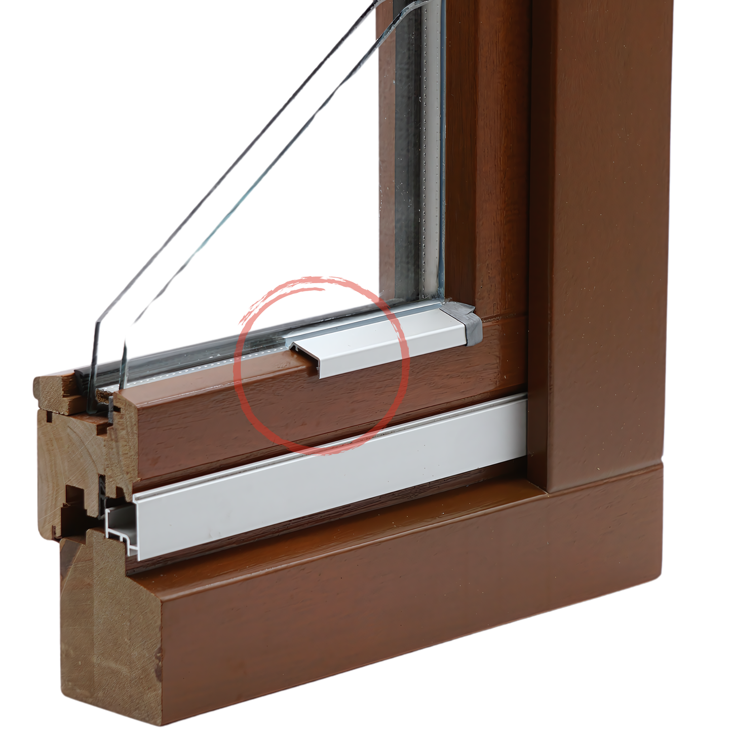 Flügelabdeckprofil F20 für Falz 18 mm