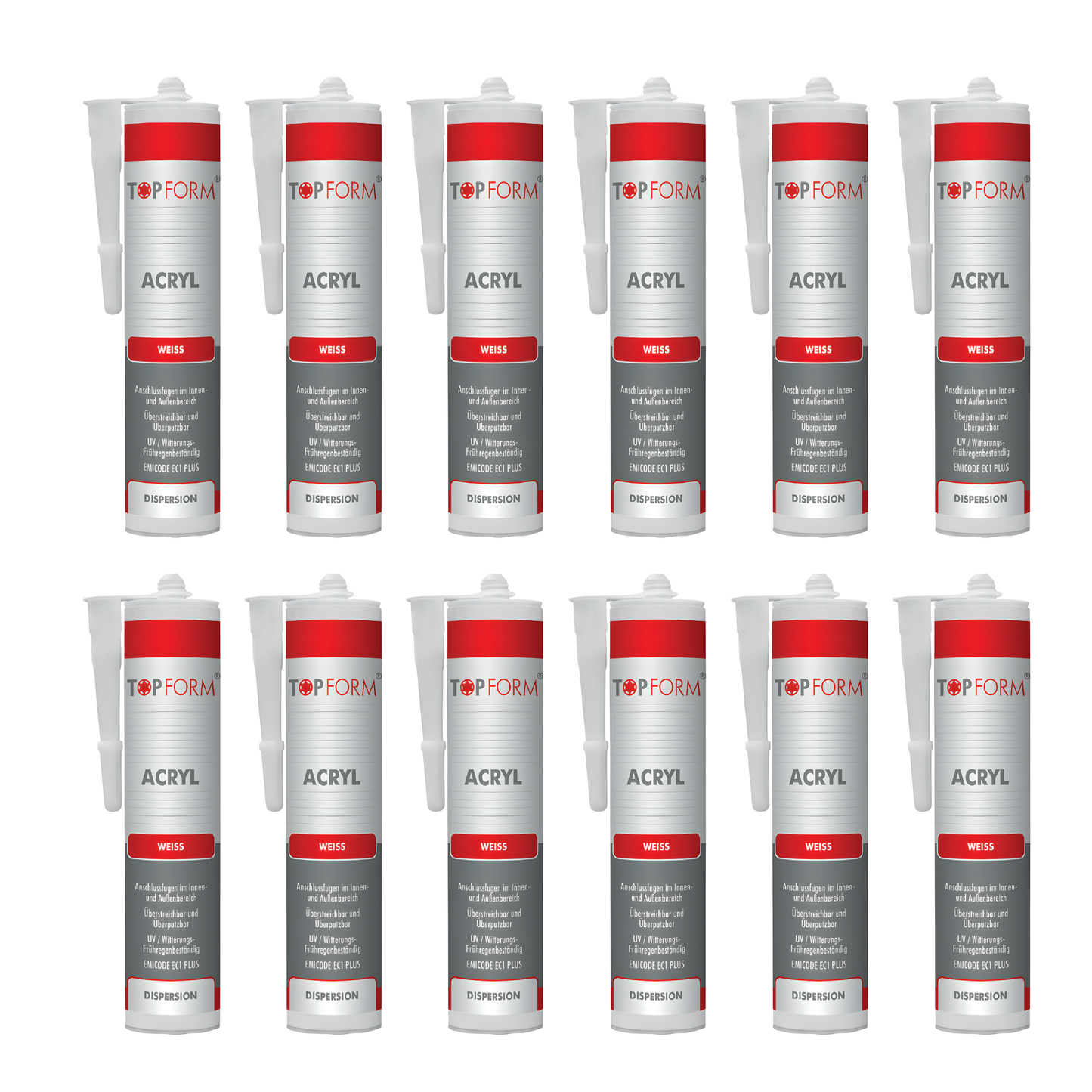 Acryl weiß für Anschlussfuge innen und außen 310 ml Kartusche - Topform
