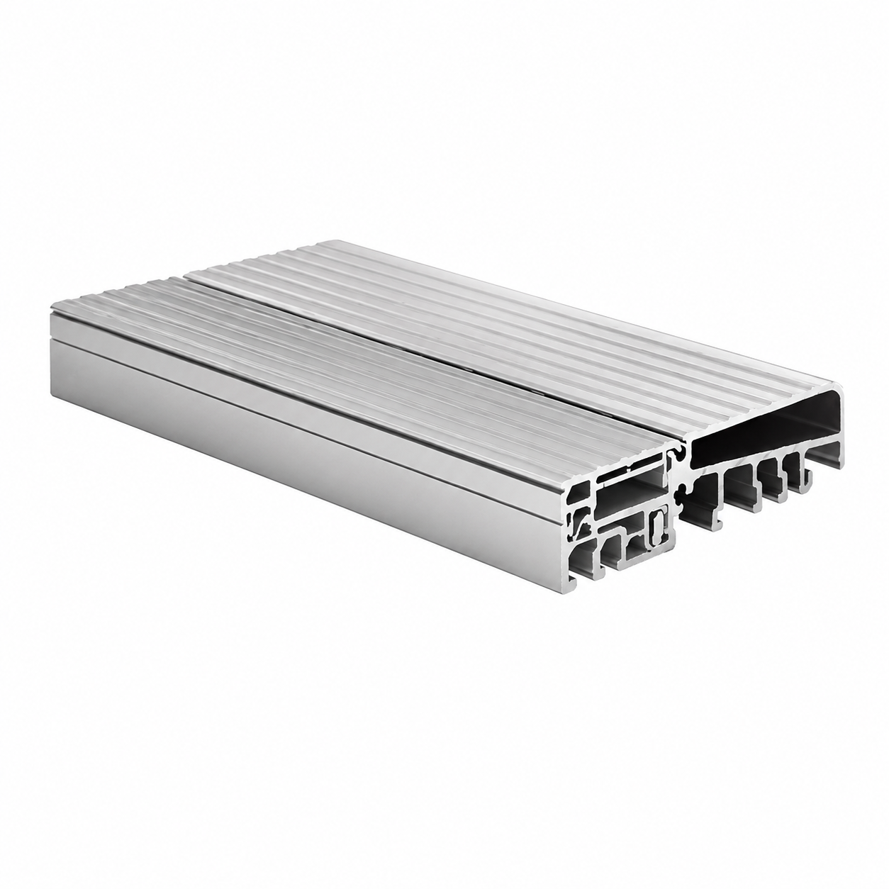 Roto Türschwelle Eifel 70TB F1 | Auswärts Öffnend | EV1/grau | Deckel geriffelt | Haustürschwelle 70 mm Bautiefe | Thermisch getrennte Schwelle | Aluminium