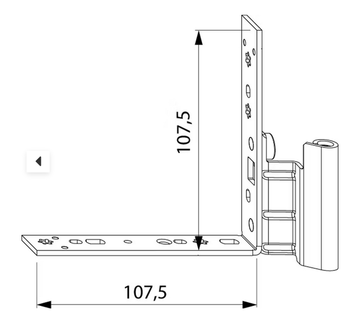 Maco 52707 Ecklagerband DTuni 12/18-9 links Silber