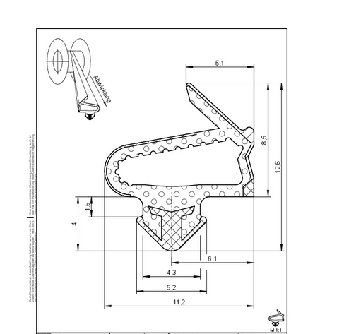 Innere Anschlagdichtung von Kunststofffenster System VEKA SP 6920a