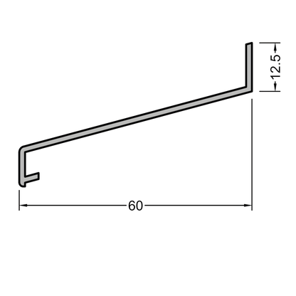 Z-60 | Z-Profil Aluminium für Fensterrahmen | Regenschiene Stockabdeckung | Rahmenprofil Z60