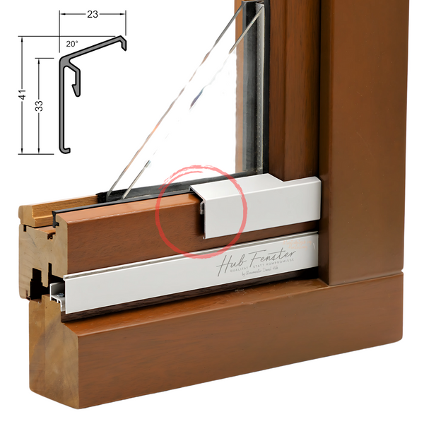 Flügelabdeckprofil L Aluminium | Holzfenster Wetterschutz außen nach Maß | große Abdeckfläche