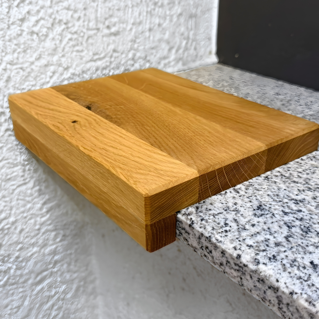 Renovierungsstufe Eiche Massiv 20mm | Fensterbank & Treppenstufe | Wildeiche rustikal | 40mm Anleimer