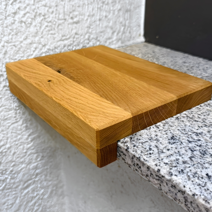 Renovierungsstufe Eiche Massiv 20mm | Fensterbank & Treppenstufe | Wildeiche rustikal | 40mm Anleimer