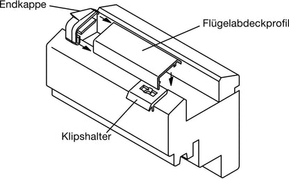 Ersatz-Klips Halter für Flügelabdeckprofil – System F16 F20