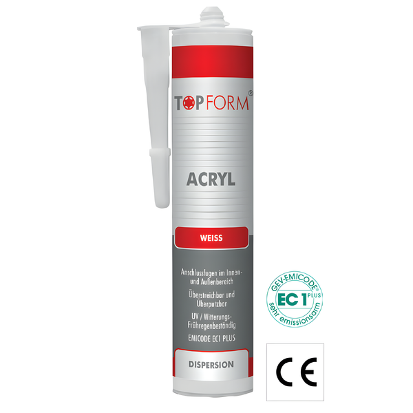 Acryl weiß für Anschlussfuge innen und außen 310 ml Kartusche - Topform