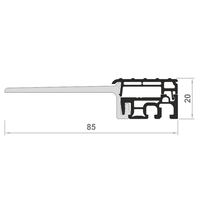 Renovierungsschwelle 85 mm Bautiefe Thermisch getrennt - Shop-Hub-Fenster