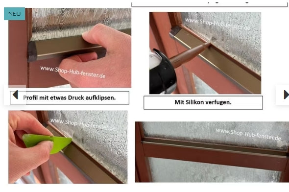 Flügelabdeckprofil F20 für Falz 18 mm