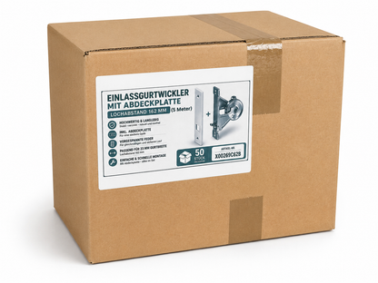 50x Rollladen Gurtwickler Unterputz | Einlasswickler Zweiarmig mit Blende | für 20–23 mm Gurt
