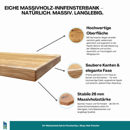 Eiche Fensterbank 26 mm Details