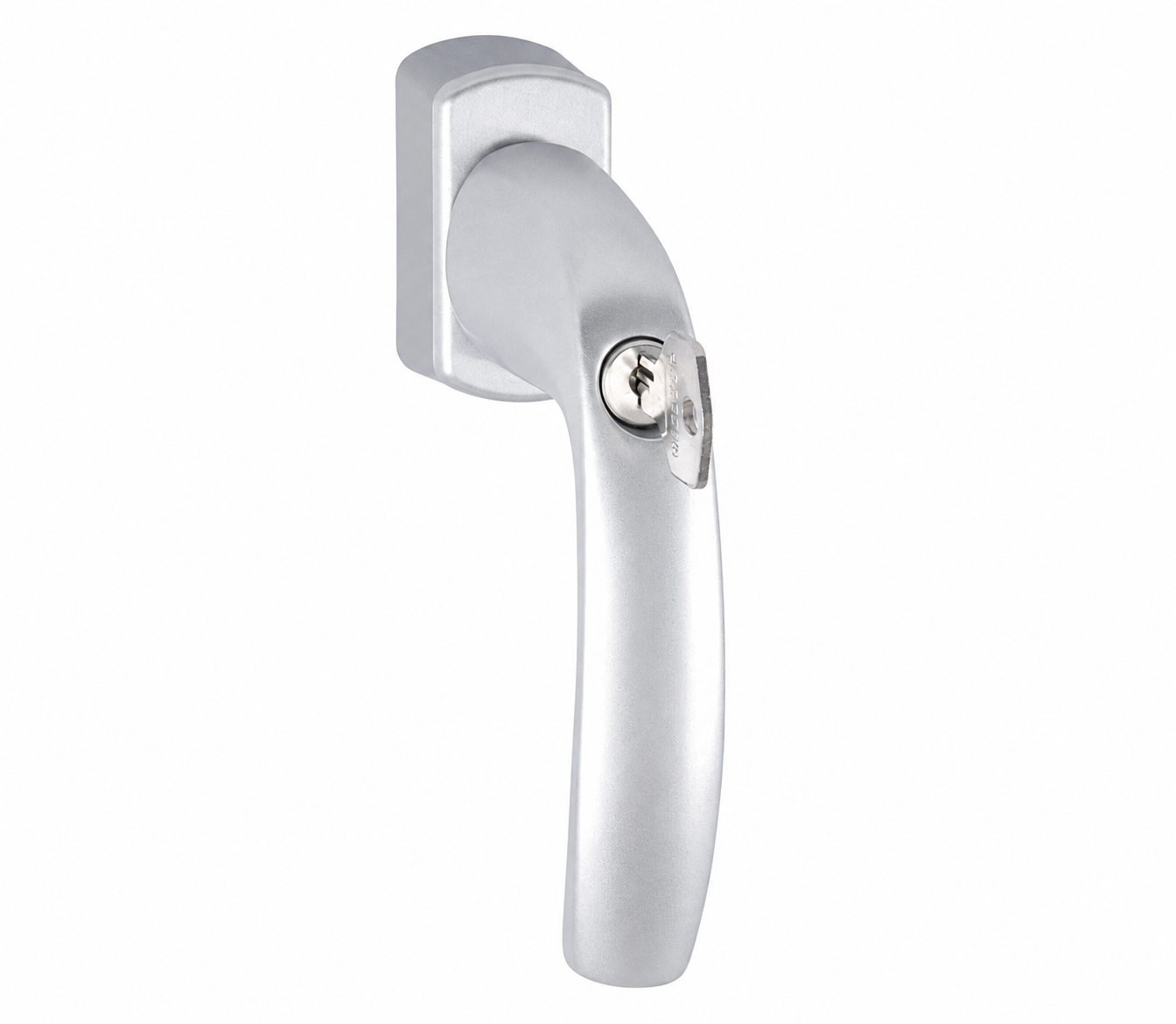 Abschließbarer Fenstergriff Aluminium Silber | Secu100® | Secustik® | VarioFit® | 7 mm Vierkant | 32–42 mm