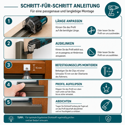 Flügelabdeckprofil L Aluminium | Holzfenster Wetterschutz außen nach Maß | große Abdeckfläche