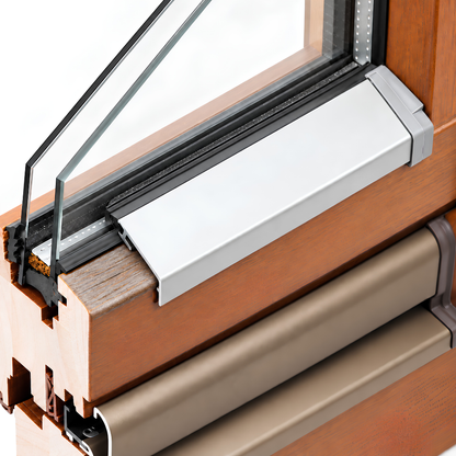 Flügelabdeckprofil S mit Dichtung für Holzfenster – Aluminium Wetterschenkel