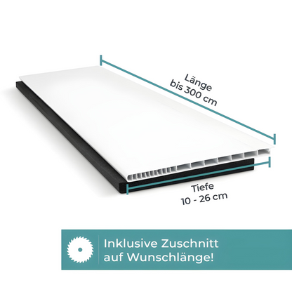 Rollladen Kastendeckel Kunststoff Weiß System - Zuschnitt