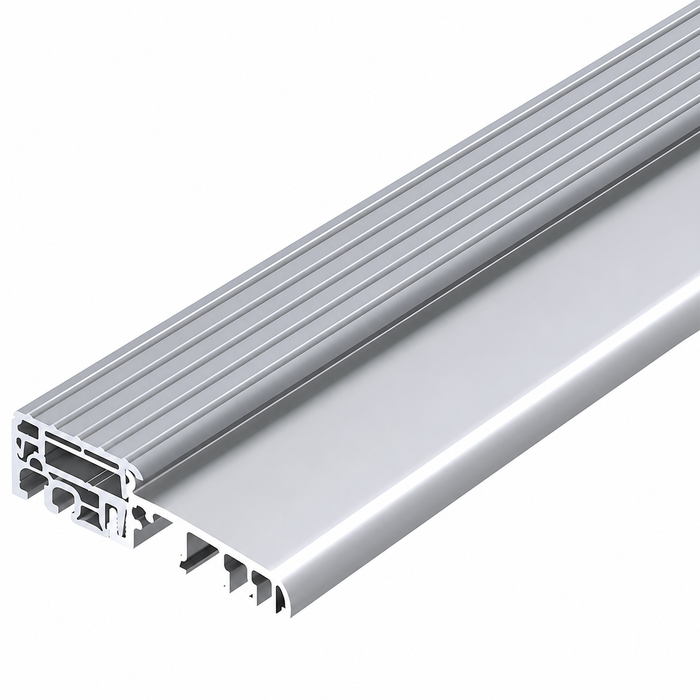Roto Türschwelle Eifel 70TB | EV1/grau | Deckel geriffelt | Haustürschwelle 70 mm Bautiefe | Thermisch getrennte Schwelle | Aluminium - Shop-Hub-Fenster