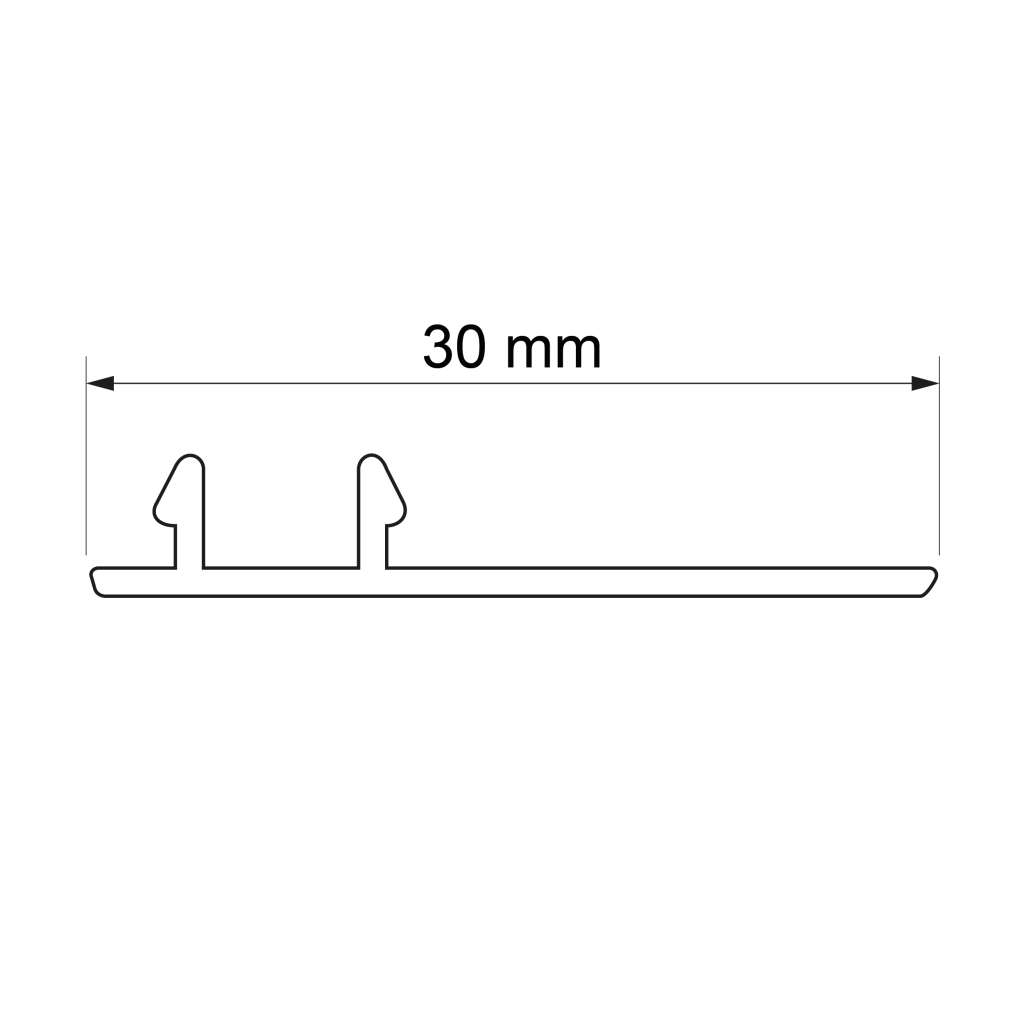 Klippleiste 30 mm (Standard) – für Revisionsdeckel und Rollladenkästen