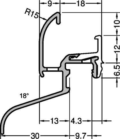 Endkappen 45/30X für Regenschienen Neckar und Rems 22/30 F-TXL – 1 Paar