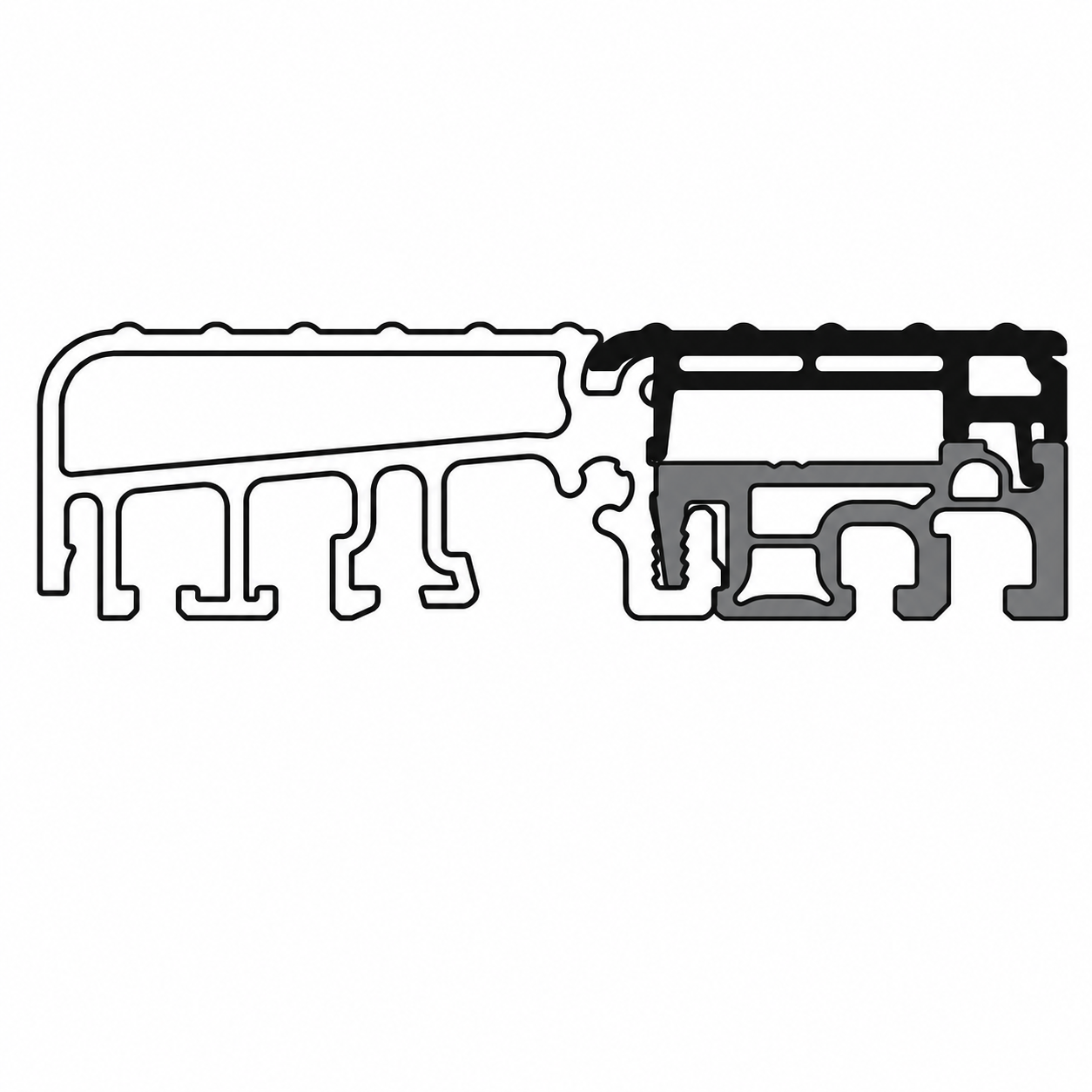 Roto Türschwelle Eifel 70TB F1 | Auswärts Öffnend  | EV1/grau | Deckel geriffelt | Haustürschwelle 70 mm Bautiefe | Thermisch getrennte Schwelle | Aluminium