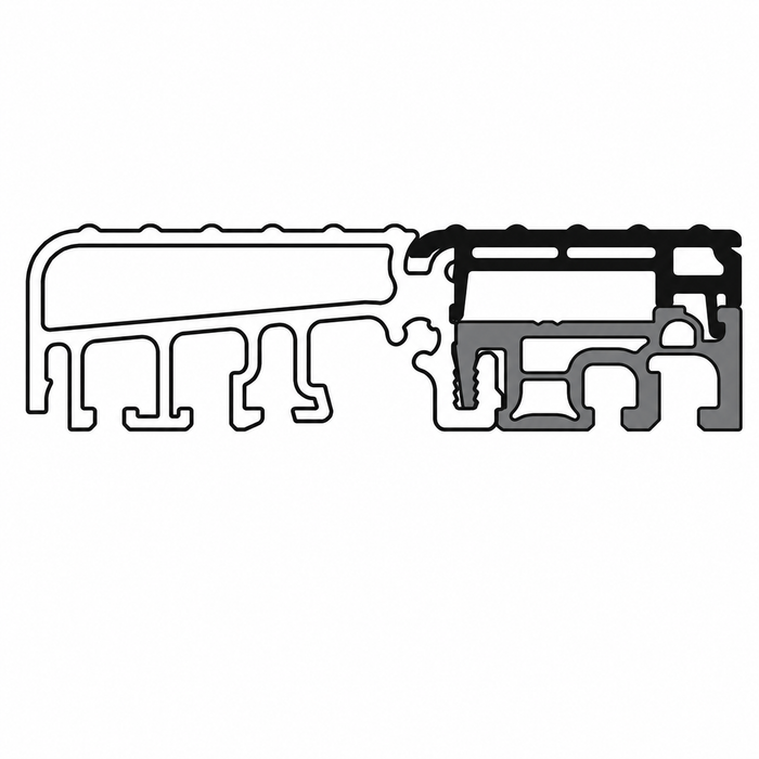 Roto Türschwelle Eifel 70TB F1 | Auswärts Öffnend | EV1/grau | Deckel geriffelt | Haustürschwelle 70 mm Bautiefe | Thermisch getrennte Schwelle | Aluminium - Shop-Hub-Fenster