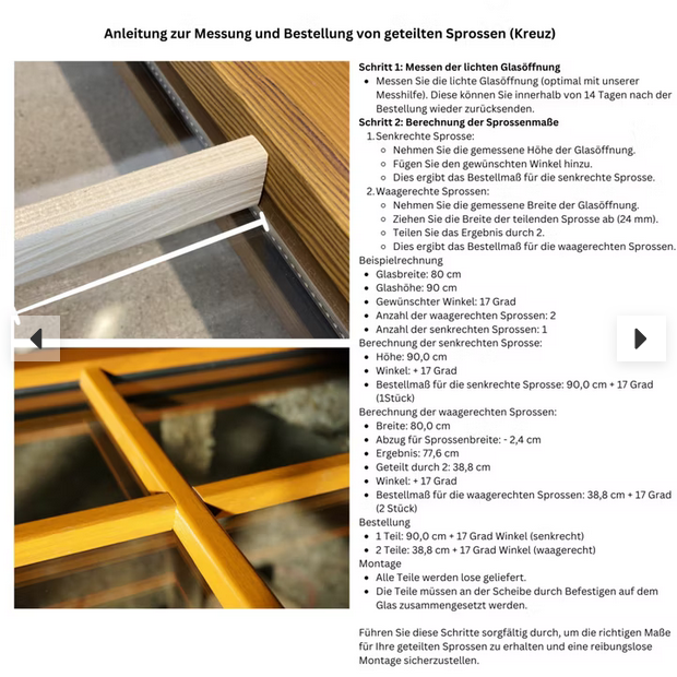Fenster Sprosse 24x14 mm (Meranti/Kiefer)