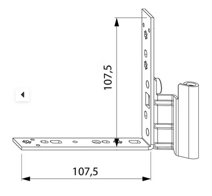 Maco 52707 Ecklagerband DTuni 12/18-9 links Silber