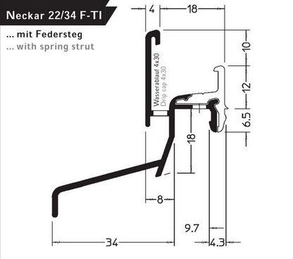 GUTMANN Endkappen EK 65/34 für Regenschiene Neckar 22/34 F Braun