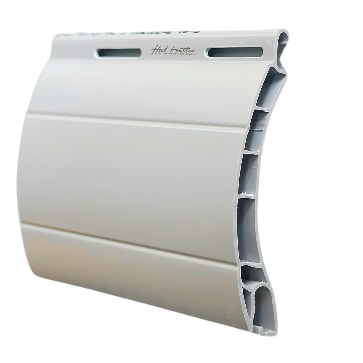 Skizze Rollladenlamelle Aalen Deckbreite 55 mm Grau