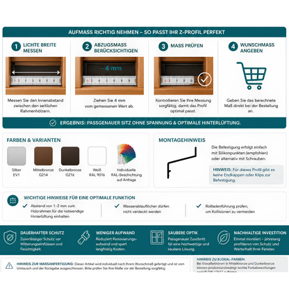 Z-30 | Z-Profil Aluminium für Fensterrahmen | Regenschiene Stockabdeckung | Rahmenprofil