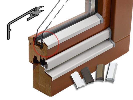 Flügelabdeckprofil aus Aluminium für Holzfenster – konstruktiver Wetterschutz