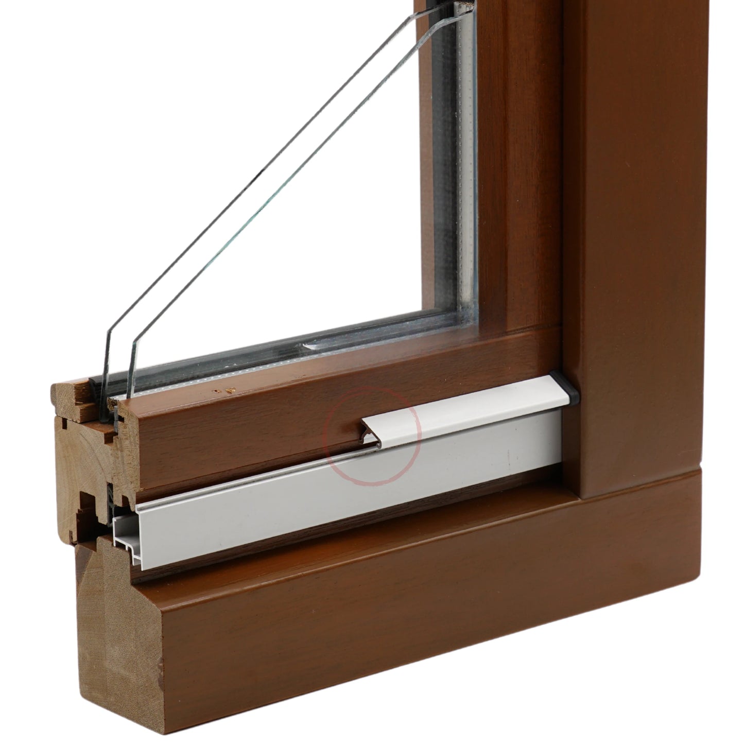 Wetterschenkel Y weiß Aluminium Holzfenster Wetterschutz außen