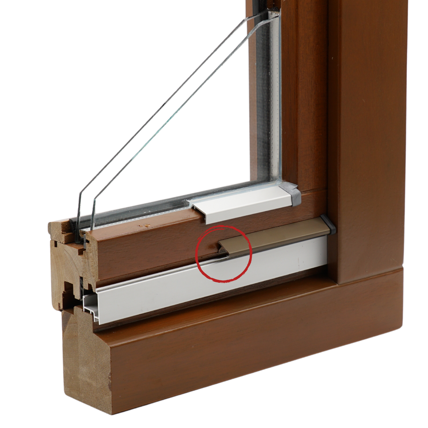 Wetterschenkel Y bronze mittel Aluminium Holzfenster Regenschutz