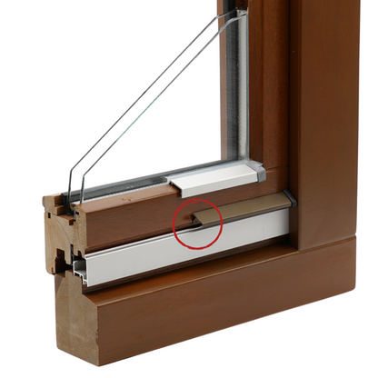 Wetterschenkel Y bronze mittel Aluminium Holzfenster Regenschutz