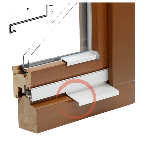 Z-45 | Z-Profil Aluminium für Fensterrahmen | Regenschiene Stockabdeckung | Rahmenprofil